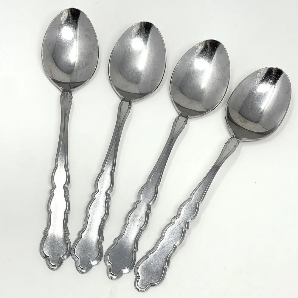 UNITED SILVER US17 Baker Hart & Stuart BST2 Dinner Place Spoons 7 3/8” Set Of 4